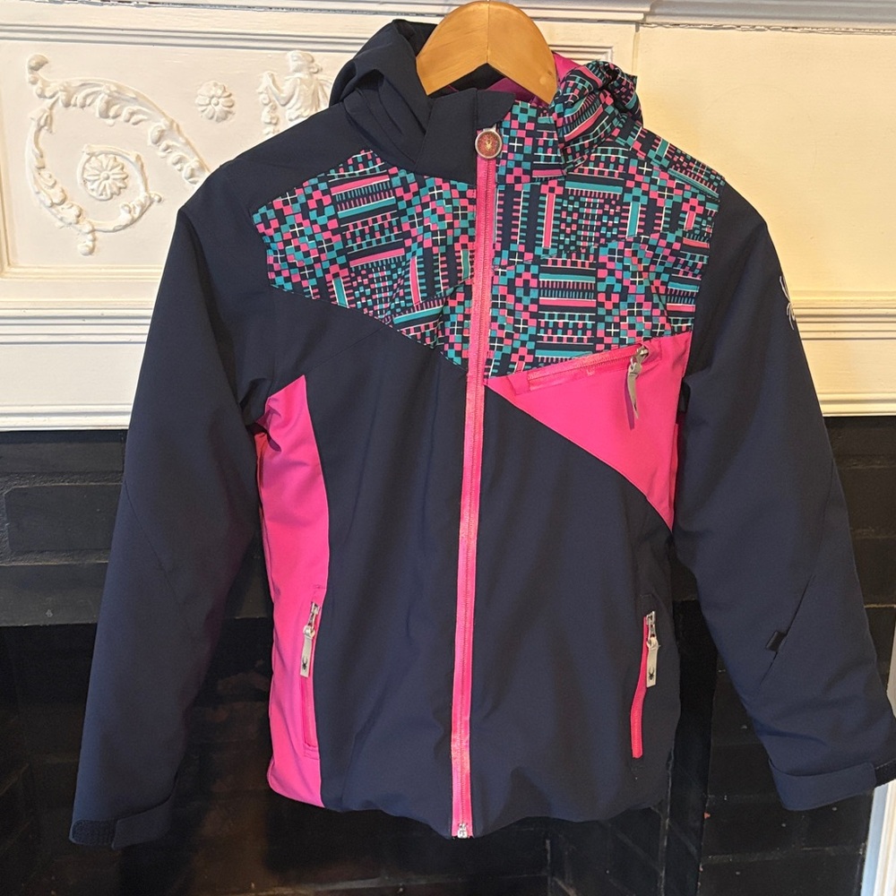 Spyder Project ski snowboarding geometric pattern big kids jacket